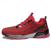 baratos Ténis para Homem-Homens Tênis Sapatos brancos Tecelagem voadora Confortável Antiderrapante Com Cadarço Preto Vermelho Cinzento