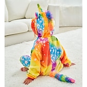 economico Costume da Animale-Pigiama Kigurumi Costume di fantasia Costume tutina Fantasia animale Unicorno Cartone animato Caldo Costume Divertente Comodo Bambini Unisex Ragazzi e Ragazze Natale Halloween Carnevale Feste