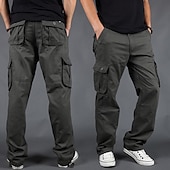economico Pantaloni cargo-Per uomo Pantaloni cargo Pantaloni tattici Pantaloni Pantaloni da escursione Bottoni Multi tasca Liscio Indossabile Esterno Giornaliero Campeggio e hiking Di tendenza Classico Grigio verde Verde