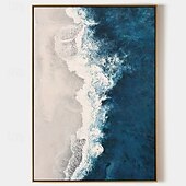 voordelige Schilderijen van landschappen-groot blauw golf schilderij handgeschilderd zwart abstract schilderij handgemaakt blauw en wit olieverfschilderij canvas kunst modern schilderij groot kunstwerk abstract canvas schilderij wandkunst
