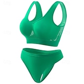cheap Sports Bra-Women&#039;s Light Support Sports Bra Set Open Back Bra Top Padded Fitness Leisure Sports Running Breathable Lightweight Soft Aqua Blue Black White Solid Colored