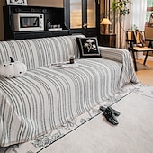 お買い得  ソファブランケット-シェニールソファカバー、フリース裏地付きジャカード厚手ユニバーサルソファタオルブランケット - 柔らかく贅沢な生地 - エレガントなジャカードパターン - ソファを引き立て、保護します - オールシーズン対応