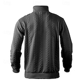 お買い得  ベーシックスウェットシャツ-男性用 スウェットシャツ クォータージッパースウェットシャツ ブラック ホワイト ネイビーブルー カーキ色 ライトグレー ハーフジッパー 平織り リブ テクスチャード加工 ニットテクスチャ スポーツ 日常 祝日 ポリエステル テクスチャー ストリートファッション ベーシック カジュアル 春 &amp; 秋 衣類 パーカー トレーナー 長袖