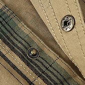 preiswerte Arbeitshemden für Herren-Herren Hemd Arbeitshemden Lässiges Hemd Knopfhemd Kaki Armeegrün Dunkelblau Langarm Plaid Kargen Urlaub Festtage Vordertasche Bekleidung Polyester Modisch Brautkleider schlicht Komfortabel