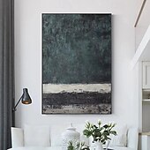 abordables Peintures natures mortes-Peinture à l&#039;huile abstraite noire faite à la main sur toile, grand couteau à palette texturé abstrait peint à la main, peinture à l&#039;huile boho, art mural personnalisé, œuvre minimaliste contemporaine