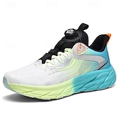 abordables Baskets-chaussures de course réglables pour hommes - baskets en maille respirante avec système de lacets à cadran moderne, design dégradé vibrant pour les modes de vie actifs