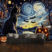 olcso halloween faliszőnyegek-macskák függő gobelin parasztház sütőtök fal művészet nagy kárpit falfestmény dekoráció fénykép háttér takaró függöny otthon hálószoba nappali