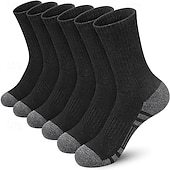 お買い得  メンズソックス-男性用 6ペア マルチパック ソックス ランニングソックス カジュアルソックス 黒＋白＋グレー ブラック カラー カラーブロック スポーツ 日常 バケーション ベーシック 普通の厚さ 春 秋 ファッション カジュアル