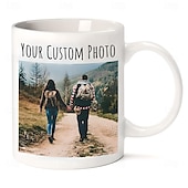 levne Svatební dar-Personalizovaný hrnek na kávu vlastní obrázek text nebo logo keramický hrnek - vlastní svatební dárek pro pár přizpůsobitelný 11 oz čajový hrnek bílý - černý