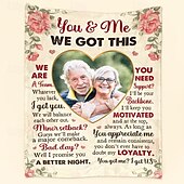 cheap Personalized Blanket-Customized Blanket Personalized Gifts Bonded by Memories Personalized Photo Blanket for Team Pride