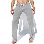 baratos Calças Desportivas-Homens Calças Esportivas Calças Calça casual Calças de malha Com Cordão Cintura elástica Tecido Conforto Macio Comprimento total Ioga Diário Ginásio Esportes Roupa Esportiva Cinza Claro Cinzento
