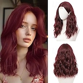 abordables Perruques Synthétiques Sans Bonnet-perruques mi-longues pour femmes, perruque ondulée en cheveux synthétiques avec mèches améliorées, perruque en cheveux naturels pour une utilisation quotidienne de fête/Halloween
