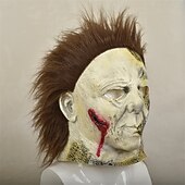 olcso Maszkok-Michael Myers Gyilkos Halloween Maszk Teljes fej Mindszentek napja Ijesztő jelmez Felnőttek Férfi Mindszentek napja Farsang Teljesítmény Parti Egyszerű Halloween jelmezek Kiöltözik