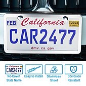 cheap Car Body Decoration &amp; Protection-Solid Silver Rust-Proof Car License Plate Frames Universal Stainless Steel Holder with Screws &amp; Caps US Standard 2PCS