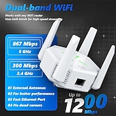 baratos Routers wireless-extensores de sinal wifi extensores de sinal wifi banda dupla wps 5ghz e 2.4ghz para casa porta ethernet internet wifi booster repetidor