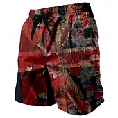 economico pantaloncini felpati 3d da uomo-Per uomo Color Block 3D Print Pantaloncini da sudore Pantaloncini da spiaggia Pantaloncini di spugna Vita normale Vintage Informale Giornaliero Per eventi Abbigliamento di strada A cordoncino Vita