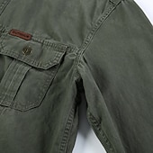 voordelige Werkhemden voor heren-Voor heren Overhemd Werkkleding shirts Werkhemden Overhemd met knopen Cargoshirt Zwart khaki Leger Groen Donkerblauw Beige Lange mouw Effen Revers Vakantie Feestdagen Voorvak Kleding Modieus Casual