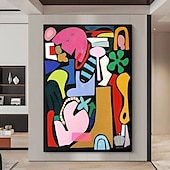 preiswerte Berühmte Meisterwerke-Ölgemälde im Picasso-Stil, handgefertigt, abstraktes Picasso-Porträtgemälde, Wandgemälde, Figurenölgemälde, handgefertigt, signiertes abstraktes Figurenölgemälde auf Leinwand für die Wanddekoration