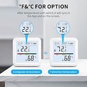 economico Elettrodomestici-termometro igrometro termometro intelligente per la casa lcd retroilluminato con supporto staccabile sensore di umidità della temperatura digitale monitoraggio in tempo reale registrazione zigbee wifi