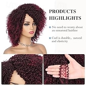 economico Parrucche di altissima qualità-parrucche corte ricce crespe parrucca afro riccia con parte laterale per donne nere parrucche sintetiche afroamericane twist out
