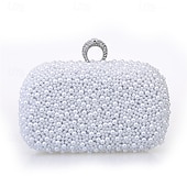 cheap Clutches &amp; Evening Bags-Women&#039;s Clutch Bags Party / Evening Bridal Shower Wedding Party Pearls Pearl White Pink Apricot
