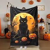 baratos Cobertores &amp; Mantas-cobertor com tema de halloween com personagens e abóboras aconchegante e assustador