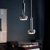 economico Luci a sospensione-lampada a sospensione a led bianco caldo 18cm design italiano artista personalità creativa e26/e27 5w lampada a sospensione in metallo design lanterna per camera da letto sala da pranzo 110-240v