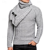 economico maglione pullover da uomo-Per uomo Pullover Maglione Maglione lavorato a maglia A coste Maglia Standard Lavorato a maglia Liscio Girocollo Di tendenza Essenziale Da tutti i giorni Appuntamento Abbigliamento Autunno inverno