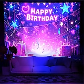 זול שטיחי קיר של Blacklight-blacklight שטיח uv תגובתי זוהר בחושך זוהר מסיבת ניאון רעיונות מסיבת זוהר מקלות מסיבה תלוי שטיח קיר אמנות קיר ציור קיר לחדר שינה בסלון