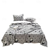 abordables Couvertures de lit-Couverture de lit en velours de coton avec motif panda - ultra douce et confortable pour un confort en toute saison - imprimé panda adorable et fantaisiste - parfait pour ajouter une touche de fun à votre chambre