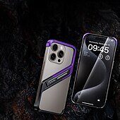 Недорогие Чехлы для iPhone-телефон Кейс для Назначение айфон 16 про макс iPhone 15 Pro Max iPhone 14 Pro Max iPhone 13 Pro Max Кейс на заднюю панель со стендом Защита от удара Металл