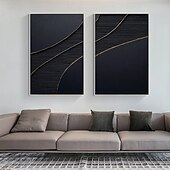 preiswerte Abstrakte Gemälde-Wabi-Sabi-Kunstwerk, handgefertigte Wandkunst, schwarzes Ölgemälde, Wandkunst, schwarz-goldene Strukturmalerei, goldene Strukturwandkunst, schwarzes abstraktes Gemälde, handgefertigtes modernes