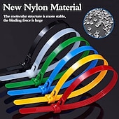 economico Articoli per la casa-100 fascette fermacavi in nylon autobloccanti riutilizzabili 5×300mm - fascette fermacavi regolabili resistenti con design a fibbia per fissare cavi, fili