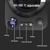 abordables Électroménager-bouilloire électrique à col de cygne chaudière à eau rapide contrôle de la température intérieure en acier inoxydable écran LCD arrêt automatique bouilloire à café et à thé de 0,9 l