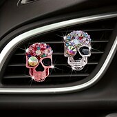 お買い得  車用アクセサリー＆オーナメント-スケルトンデザインの車の排気管ハンガー、車の芳香剤クリップ、キラキラ光る車の装飾