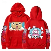 cheap Cartoon &amp; Movie Character Graphic-One Piece Tony Tony Chopper Hoodie Anime Cartoon Anime Front Pocket Graphic For Couple&#039;s Men&#039;s Women&#039;s Adults&#039; Hot Stamping