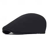 economico Cappelli da uomo-Per uomo Cappello basco Cappello Ascot Cappello da strillone Nero Blu marino Cotone Di tendenza Informale Strada Giornaliero Liscio Regolabile Crema solare Traspirante