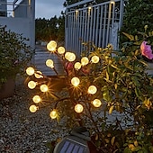 cheap Landscape Lights-Solar Lawn Light 20LED Outdoor Lotus Crystal Ball Waterproof Solar Garden Lights 2 Modes Park Yard Lawn Walkway Camping Atmosphere Halloween Xmas Atmosphere Decoration 1/2PCS