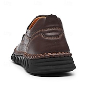 levne Pánské nazouváky a mokasíny-pánské pohodlné hnědé slip-on mokasíny s polstrovanou podrážkou a odolným prošíváním, ideální pro každodenní běžné nošení