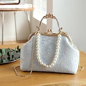 cheap Clutches &amp; Evening Bags-Women&#039;s Vintage Pearl Handle Lace Clutch - Elegant Evening Bag for Weddings and Formal Events