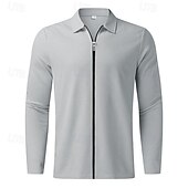 baratos Casacos &amp; Sobretudos para Homem-Homens jaqueta leve Jaqueta Waffle Jaqueta de Camisa Formal Casa Bolsos Primavera Outono Côr Sólida Ativo Neutra Colarinho de Camisa Padrão Tecido Waffle Branco Azul Cinzento Casaco