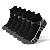 economico calzini da uomo-Per uomo 6 paia Confezioni multiple Calzini Calzini da corsa Calzini casual Nero Rosso Colore Color Block Sportivo Giornaliero Da mare Di base Medio spessore Primavera Autunno Di tendenza Informale