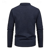 preiswerte Herren Strickjacke-Herren Strickjacke Kurzer Pullover Strickpullover Herren Pullover Gerippt Stricken Standard Knopf hoch Seitentaschen Bogengimpe V Ausschnitt Modisch Klassisch Freizeitskleidung Verabredung Bekleidung