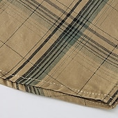 preiswerte Arbeitshemden für Herren-Herren Hemd Arbeitshemden Lässiges Hemd Knopfhemd Kaki Armeegrün Dunkelblau Langarm Plaid Kargen Urlaub Festtage Vordertasche Bekleidung Polyester Modisch Brautkleider schlicht Komfortabel