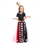 levne Kostýmy pro páry a skupiny-Alice in Wonderland Pohádka srdcová královna Červená královna Jed Šaty Halloween skupinové rodinné kostýmy Dětské Dospělé Dámské Dívčí cosplay Výkon Večírek předvečer Všech svatých Karneval Plesov