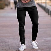 preiswerte Chinos-Herren Anzughosen Hose Hosen Chinesisch Chino Knopf Tasche Glatt Komfort Formal Party Arbeit Modisch Klassicher Stil Hellkaki Schwarz Mikro-elastisch