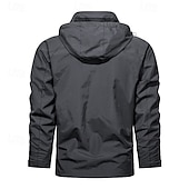 baratos jaquetas e casacos gráficos masculinos-Homens Estampas Abstratas Montanha Blusão Capa de chuva Casaco Shell Prova-de-Água Leve Casual Esportes Acampar e Caminhar Bordado Bolsos laterais Zip Frente Outono Inverno Com Capuz Manga Longa