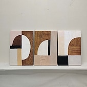 abordables Peintures Abstraites-art mural wabi sabi marron et blanc peint à la main peinture abstraite marron et noire sur toile peinture texturée blanche grande décoration murale neutre pour le salon cadre tendu