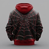 abordables Patrón 3D-Halloween Hombre SPIDER Sudadera Sudaderas Sudadera Manga Larga Sudadera con capucha Con Capucha Moda Impresión 3D Víspera de Todos los Santos Discoteca Rojo Bolsillo Impresión 3D Otoño Invierno