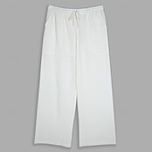 economico Classico-Per uomo Pantaloni Pantaloni Estivi Pantaloni da Spiaggia Coulisse Elastico in vita Semplice Comodità Traspirante Quotidiano All'aperto Abbigliamento casual alla moda Elegante Casual Nero Bianco